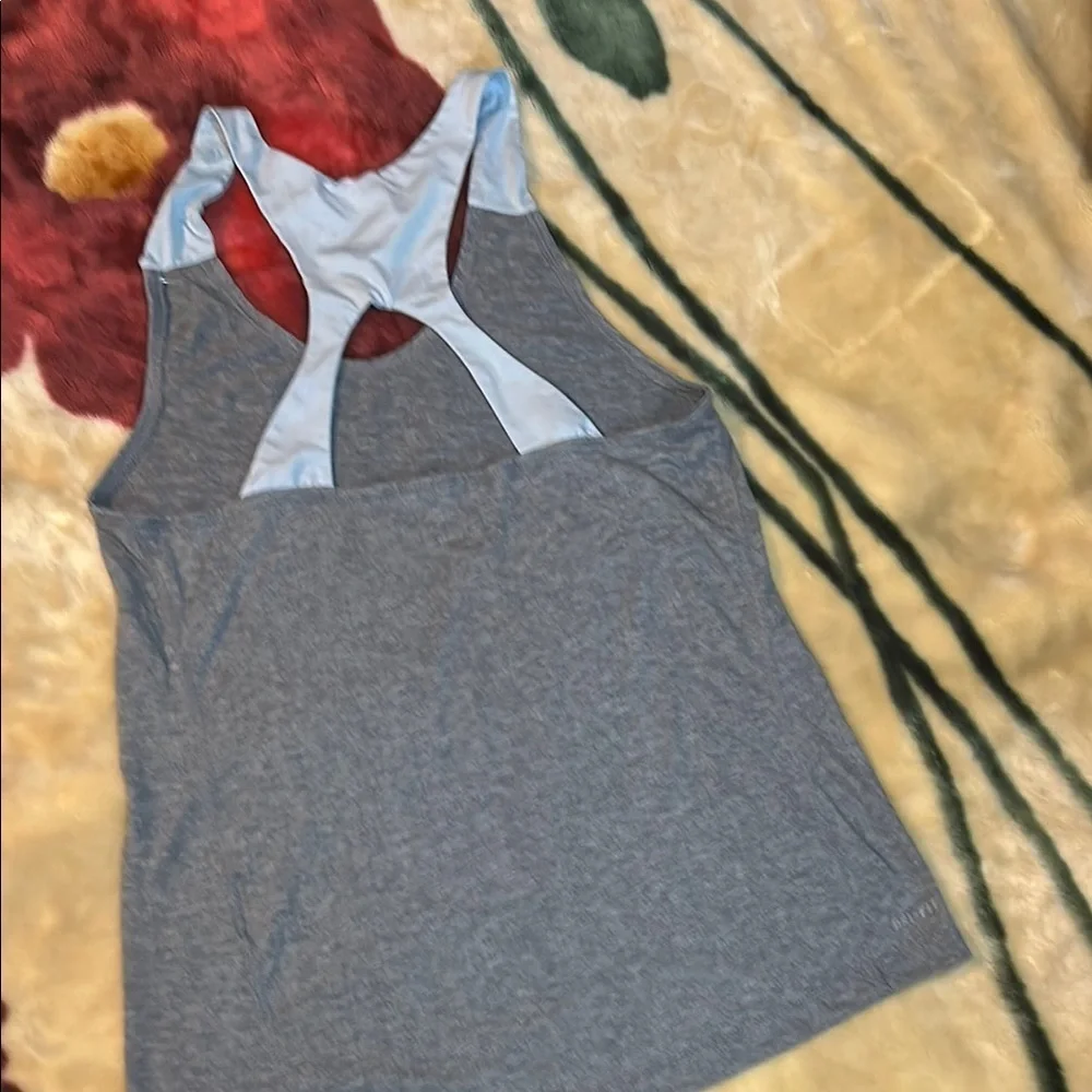 Nike Gray and Red Cut Out Tank Top